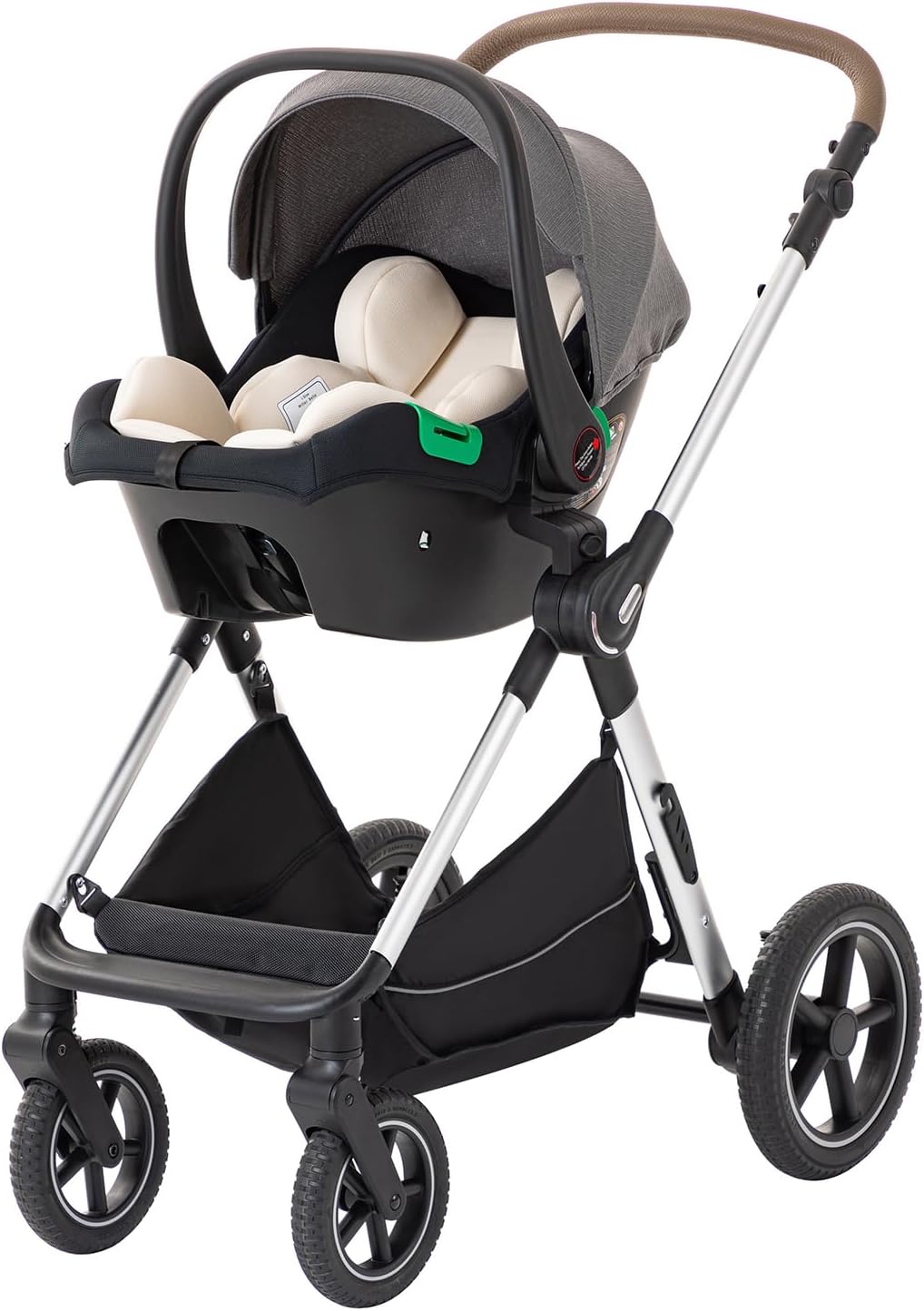 BEBBY 3 in 1 Pram, Pushchair with Seat, Pushchair 3 in 1 Travel Stroller