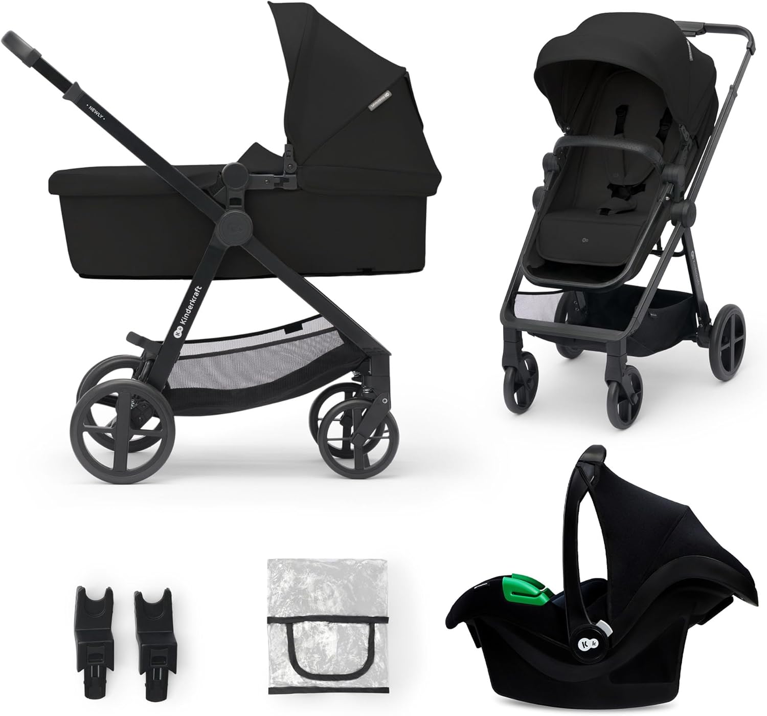 Kinderkraft Newly 3 in 1, I-Size, Stroller, Pushchair for Toddlers, Pram, Newborn Baby