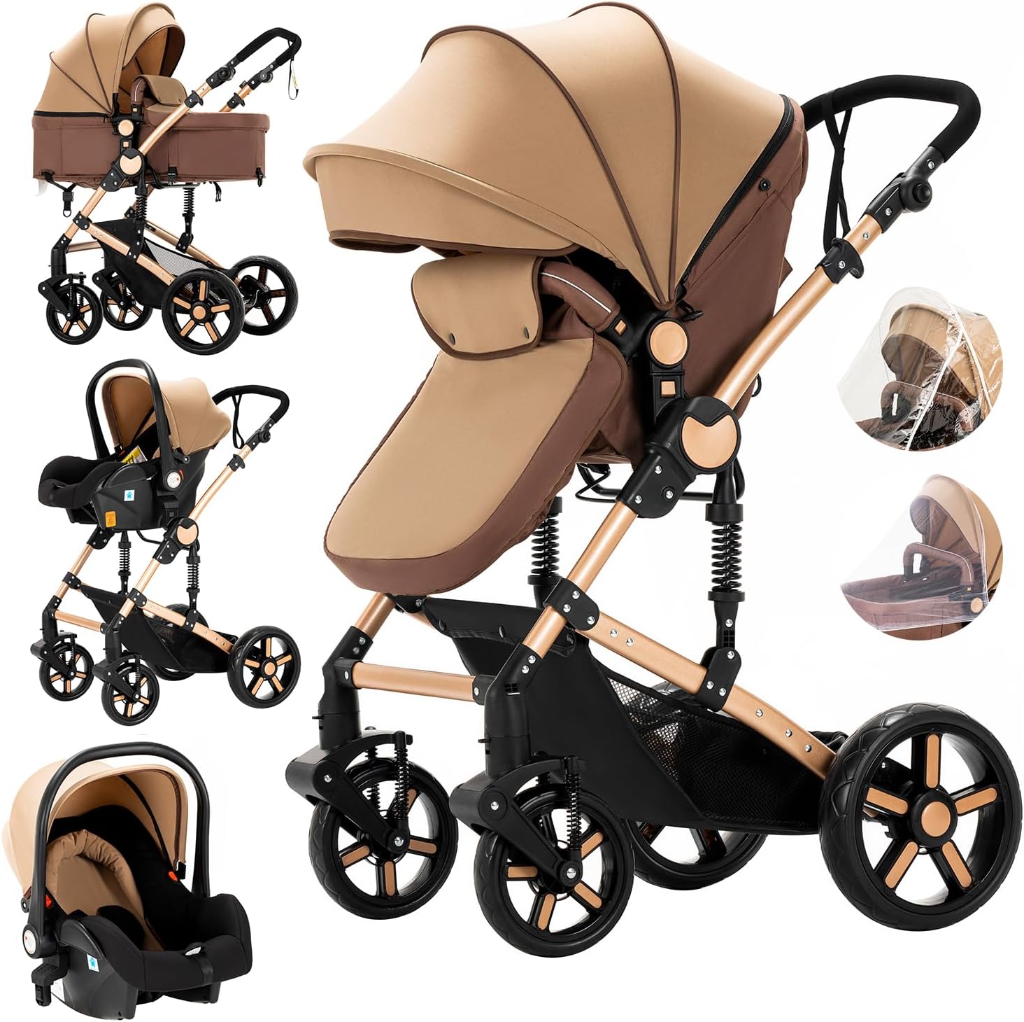 Magic ZC 3 in 1 Pushchair Pram Travel System, Baby Stroller 3 in 1