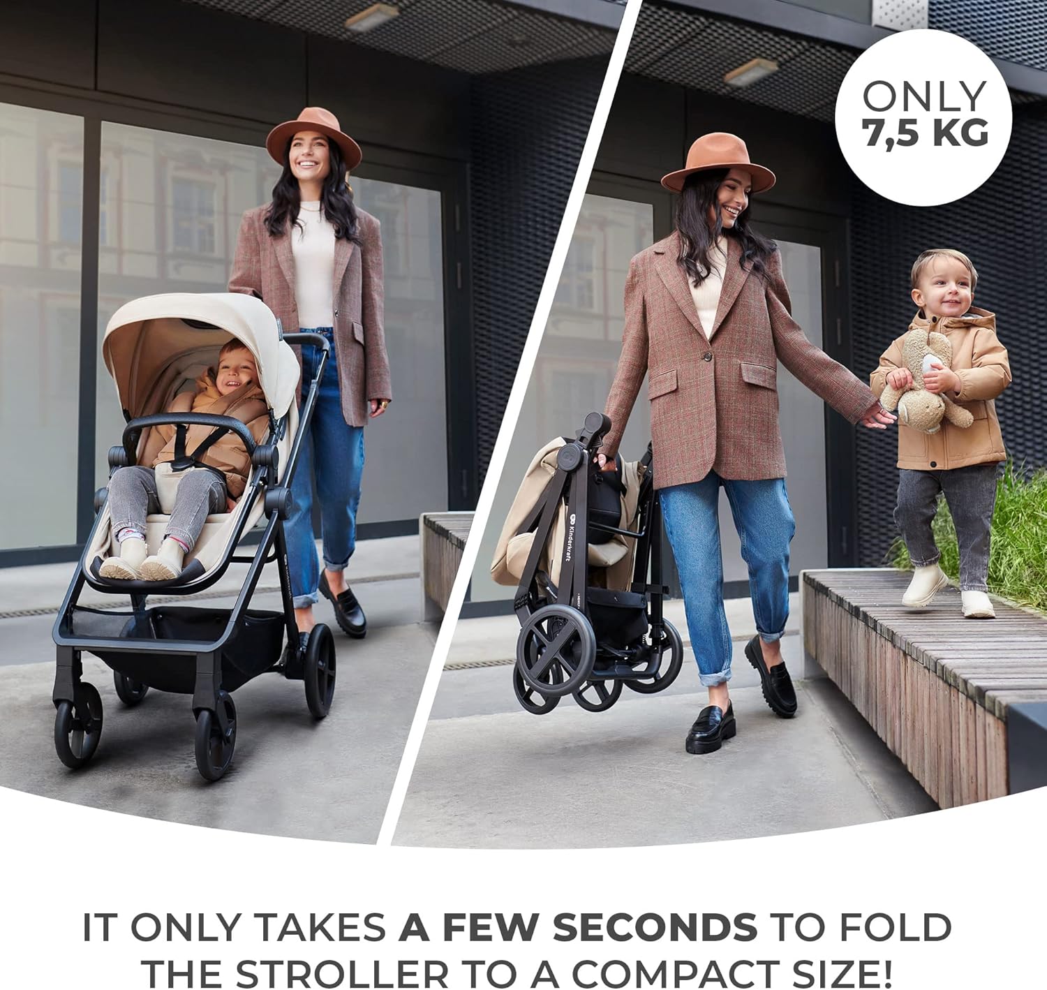 Kinderkraft Newly 3 in 1, I-Size, Stroller, Pushchair for Toddlers, Pram, Newborn Baby