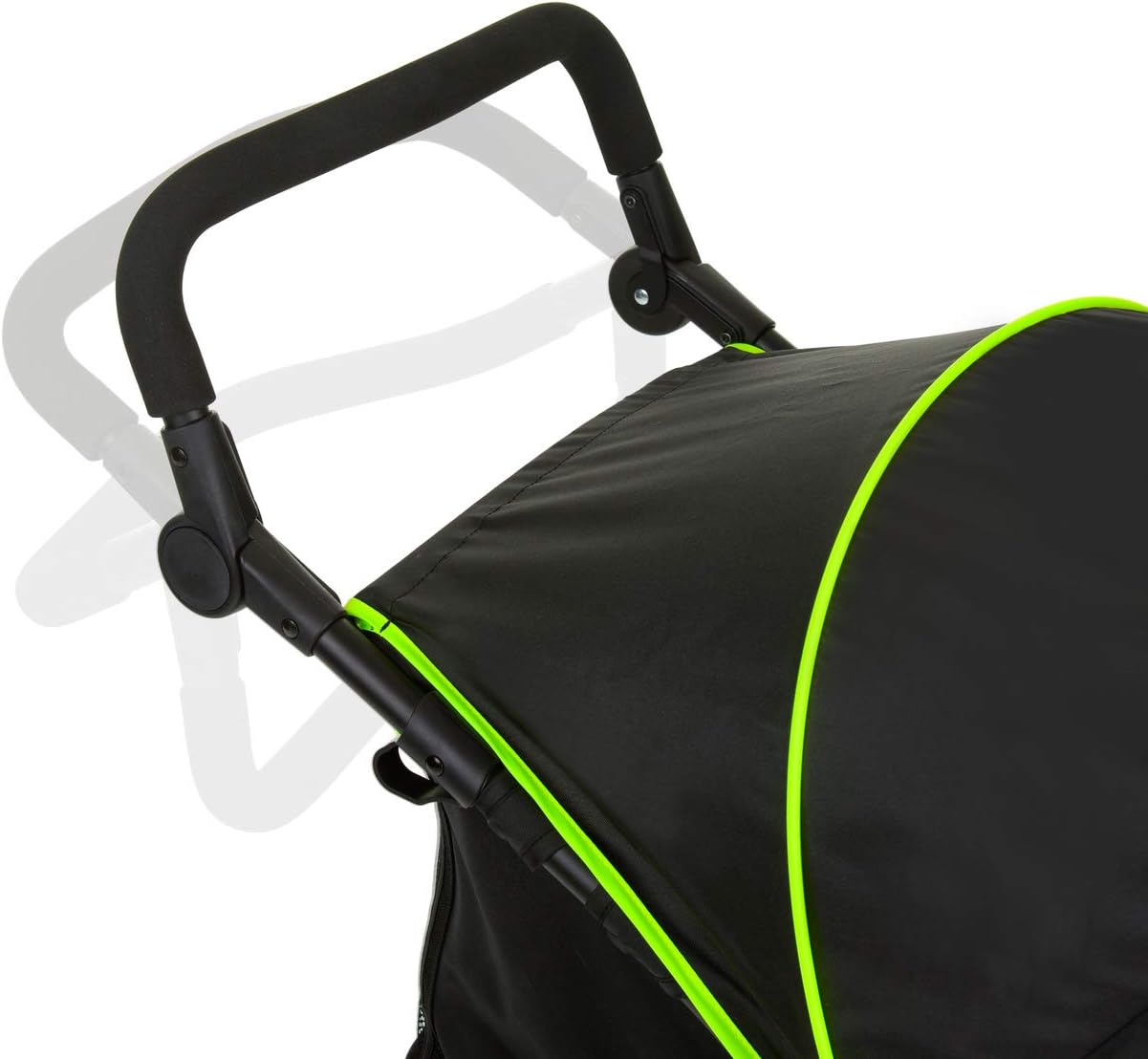 hauck Runner, Black / Neon Yellow - Robust All Terrain Pushchair with Raincover