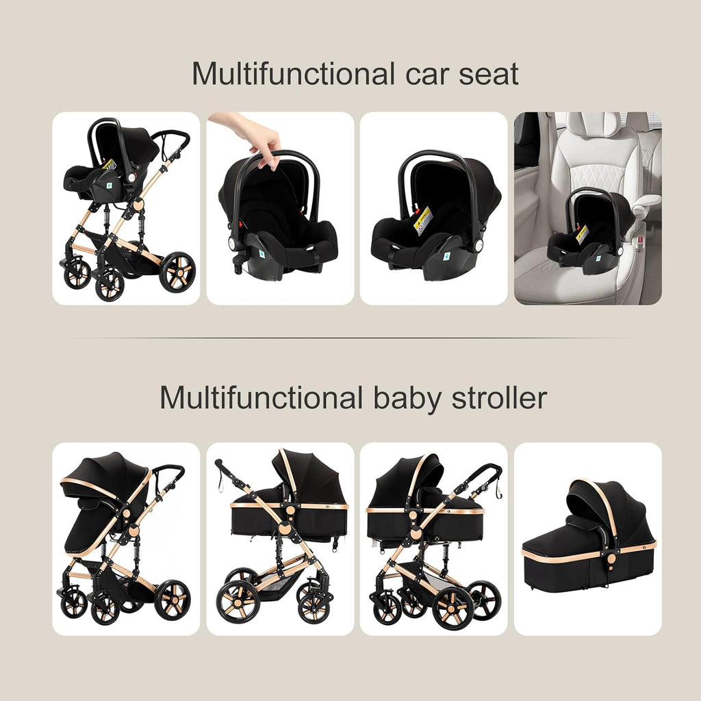 Magic ZC 3 in 1 Pushchair Pram Travel System, Baby Stroller 3 in 1