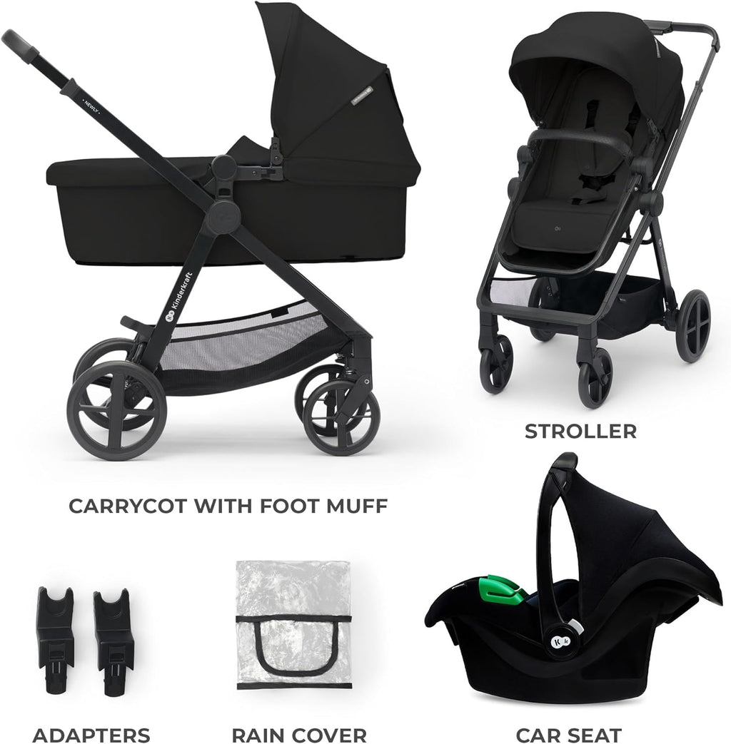 Kinderkraft Newly 3 in 1, I-Size, Stroller, Pushchair for Toddlers, Pram, Newborn Baby