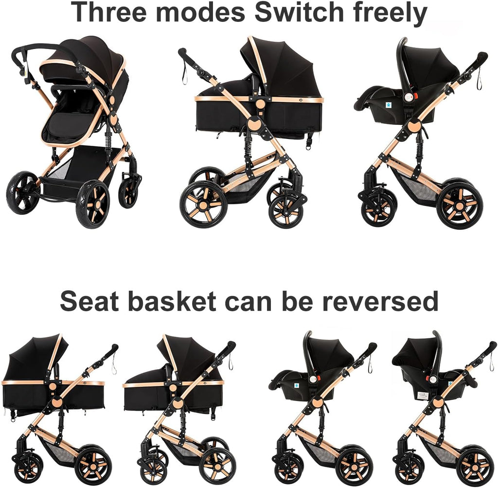 Magic ZC 3 in 1 Pushchair Pram Travel System, Baby Stroller 3 in 1