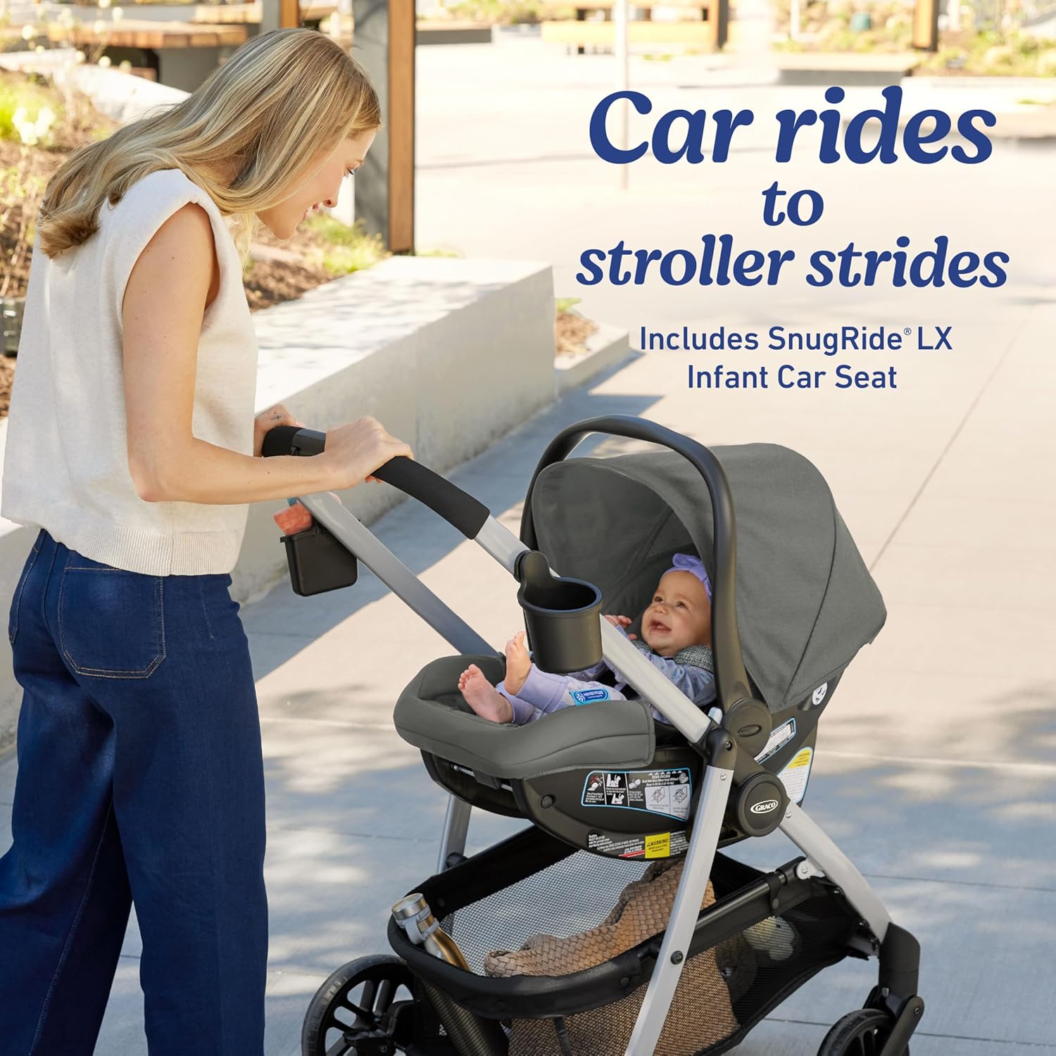 Graco Modes Pramette Travel System, Includes Baby Stroller with True Pram Mode, Reversible Seat, One Hand Fold, Extra Storage