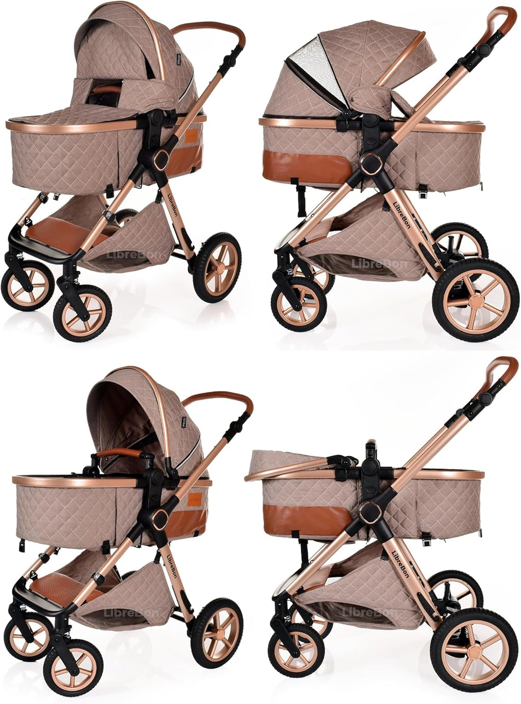 Baby Buggy Pram Pushchair Stroller 3 in 1 Child Lightweight Folding Stroller 3 in 1