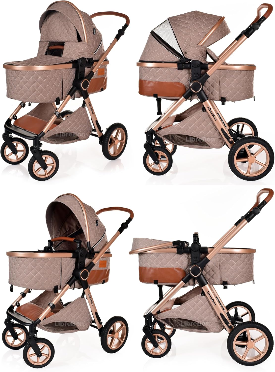 Baby Buggy Pram Pushchair Stroller 3 in 1 Child Lightweight Folding Stroller 3 in 1
