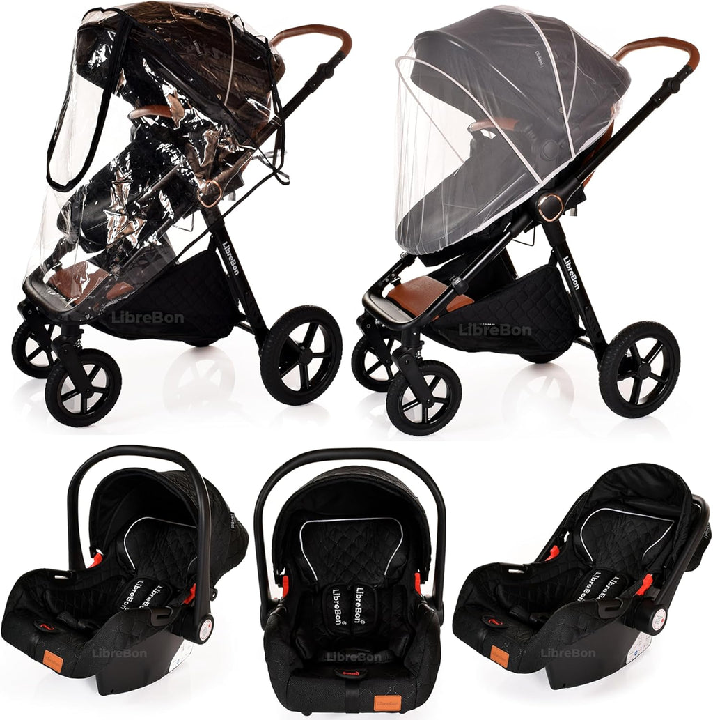 Baby Pram Pushchair Buggy Lightweight Stroller Folding Stroller 3 in1